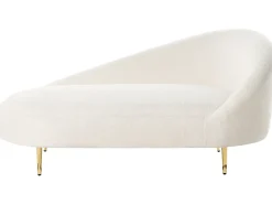 Chaise longue versione destra VALREAS Bouclé Bianco sporco
