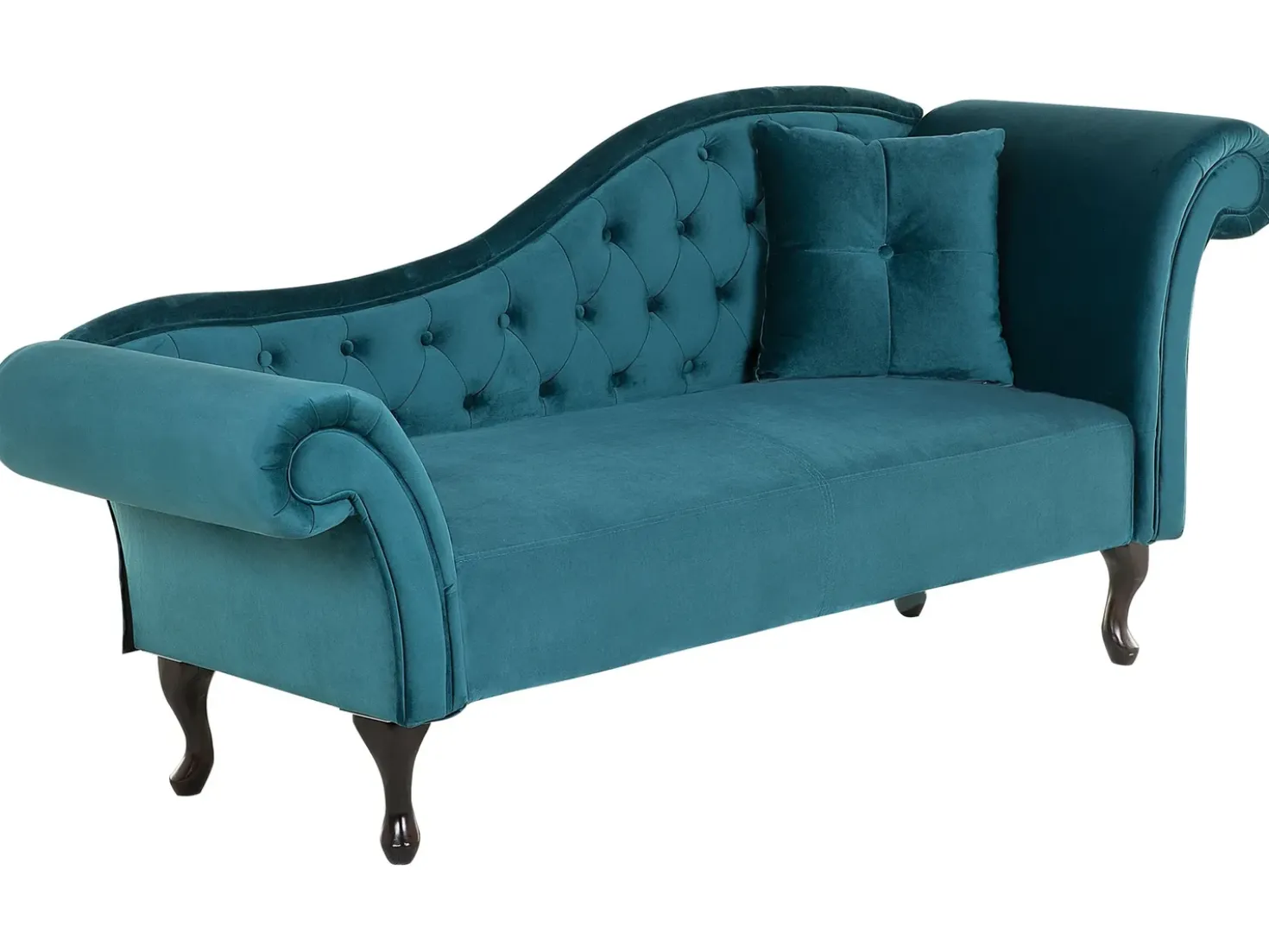 Chaise longue versione destra LATTES Velluto Foglia di tè