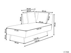 Chaise longue versione destra RIOM Tessuto Rosso