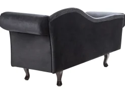 Chaise longue versione destra LATTES II Velluto Nero con cuscino