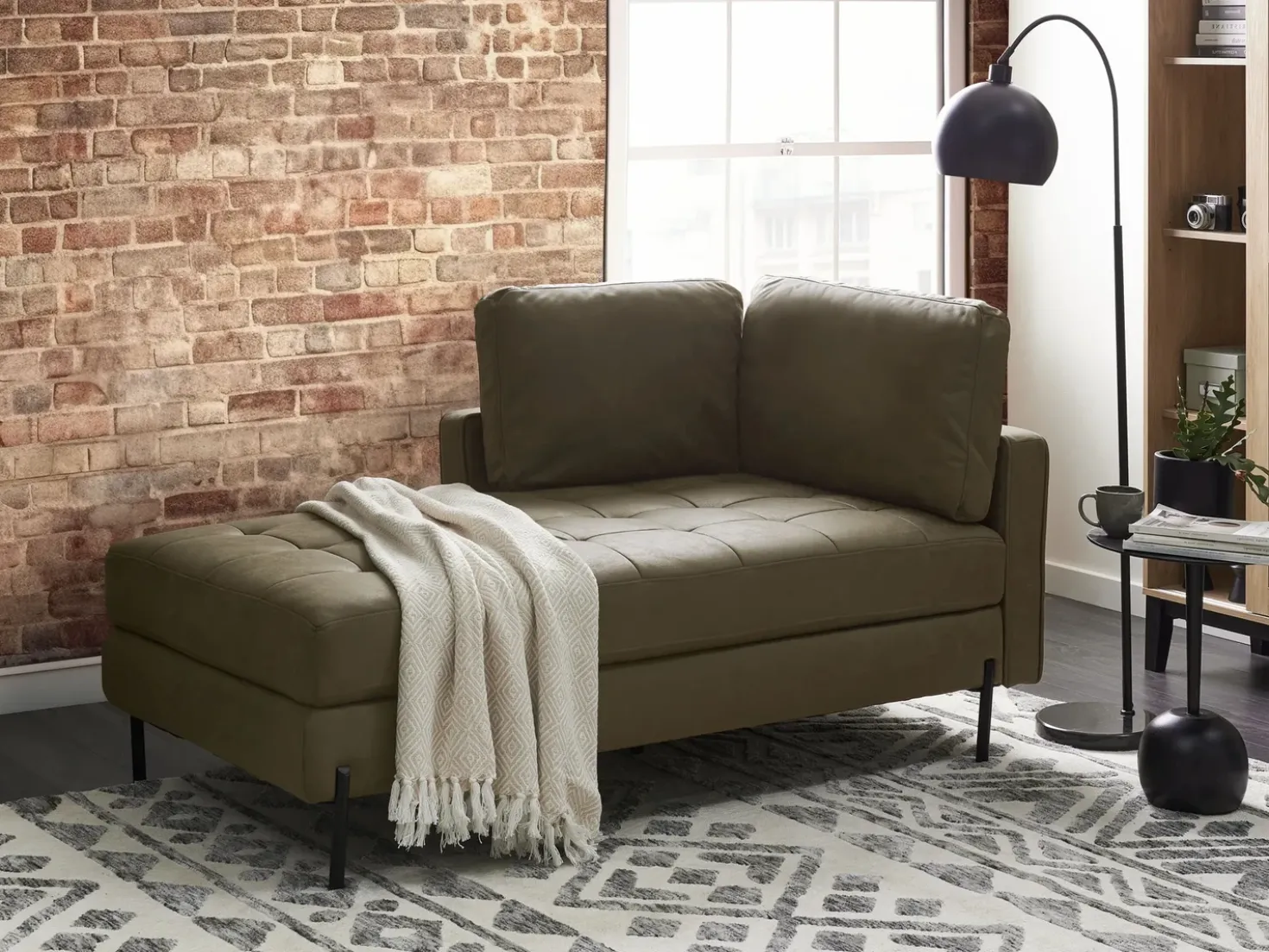Chaise longue versione destra REBAIS Pelle sintetica Verde