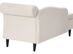 Chaise longue versione destra LUIRO Velluto Beige con contenitore