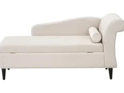 Chaise longue versione destra LUIRO Velluto Beige con contenitore