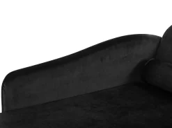 Chaise longue versione destra LUIRO Velluto Nero con contenitore