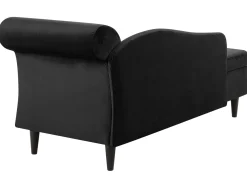 Chaise longue versione destra LUIRO Velluto Nero con contenitore