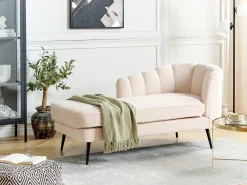 Chaise longue versione destra ALLIER Bouclé Beige chiaro