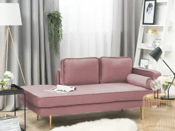 Chaise longue versione destra MIRAMAS Velluto Rosa