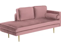 Chaise longue versione destra MIRAMAS Velluto Rosa