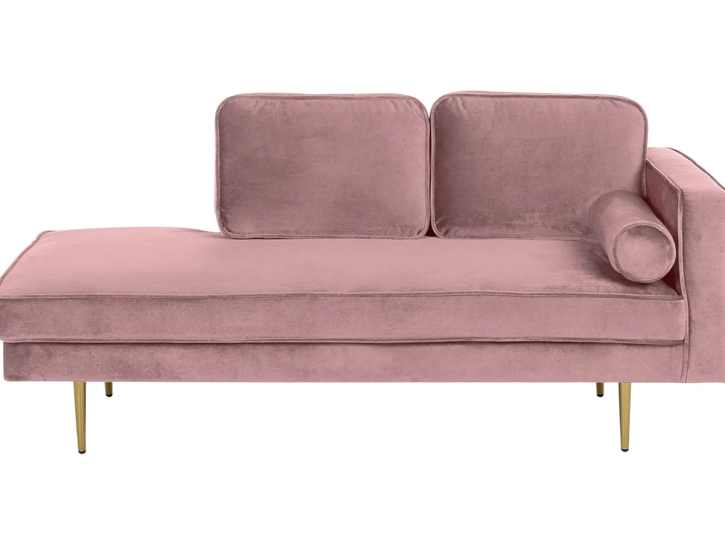 Chaise longue versione destra MIRAMAS Velluto Rosa