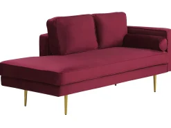 Chaise longue versione destra MIRAMAS Velluto Rosso scuro
