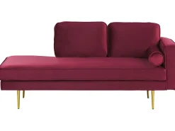Chaise longue versione destra MIRAMAS Velluto Rosso scuro