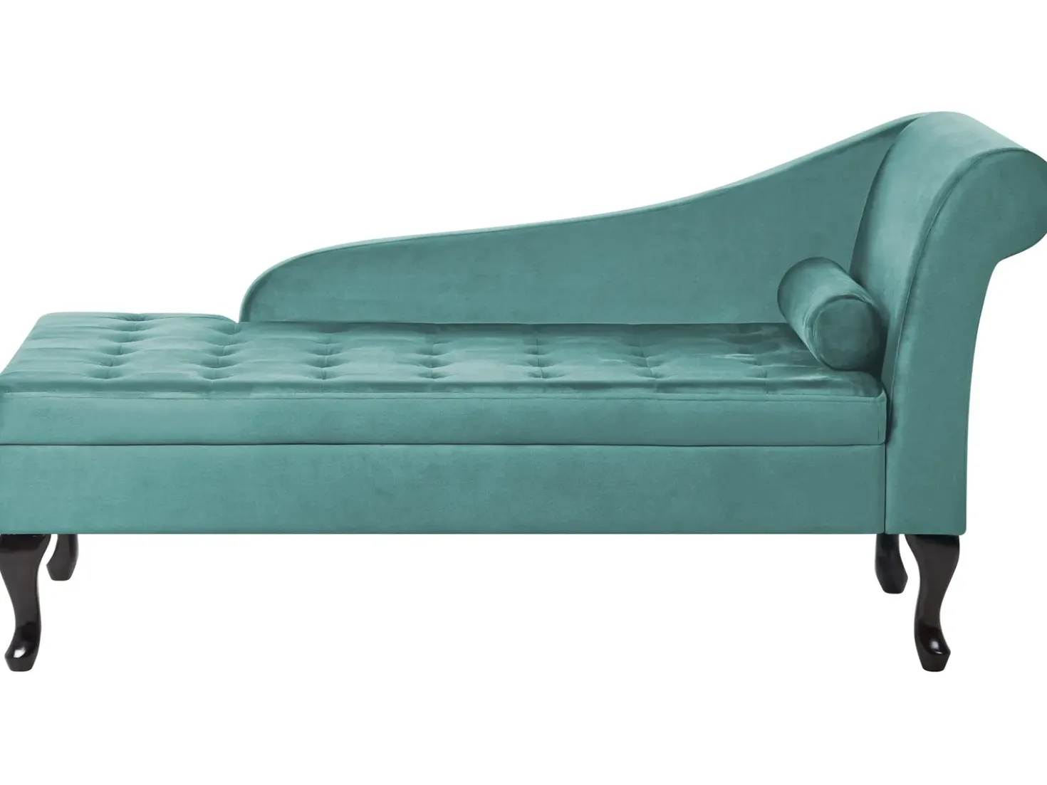 Chaise longue versione destra PESSAC Velluto Foglia di tè con contenitore