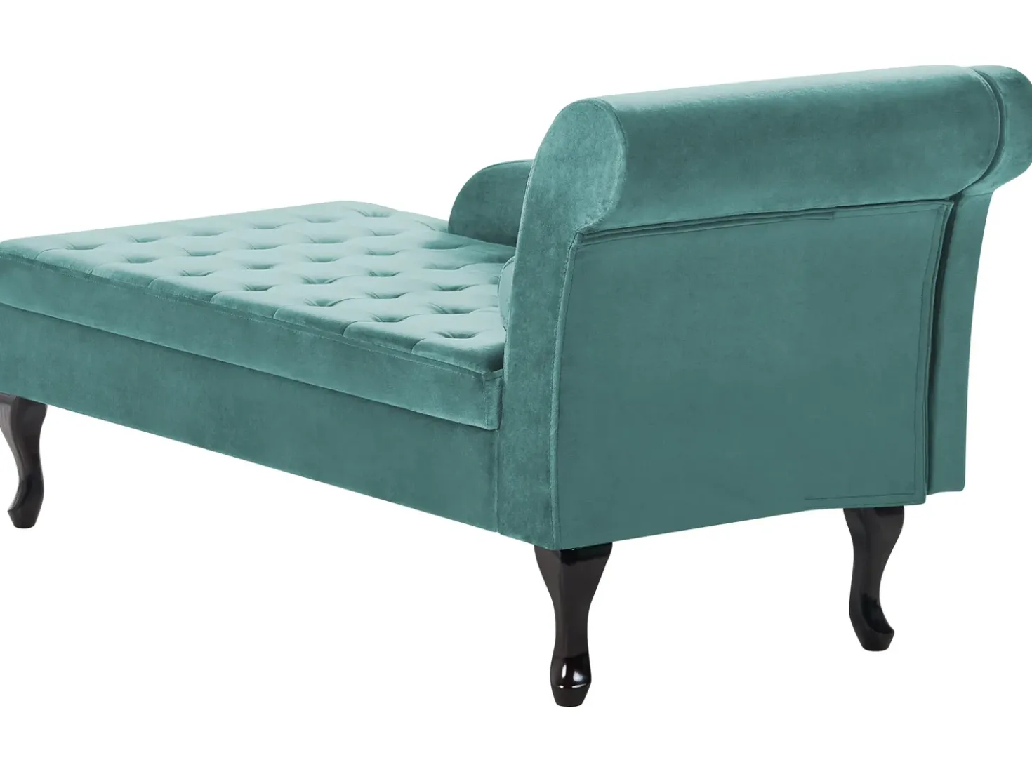 Chaise longue versione destra PESSAC Velluto Foglia di tè con contenitore