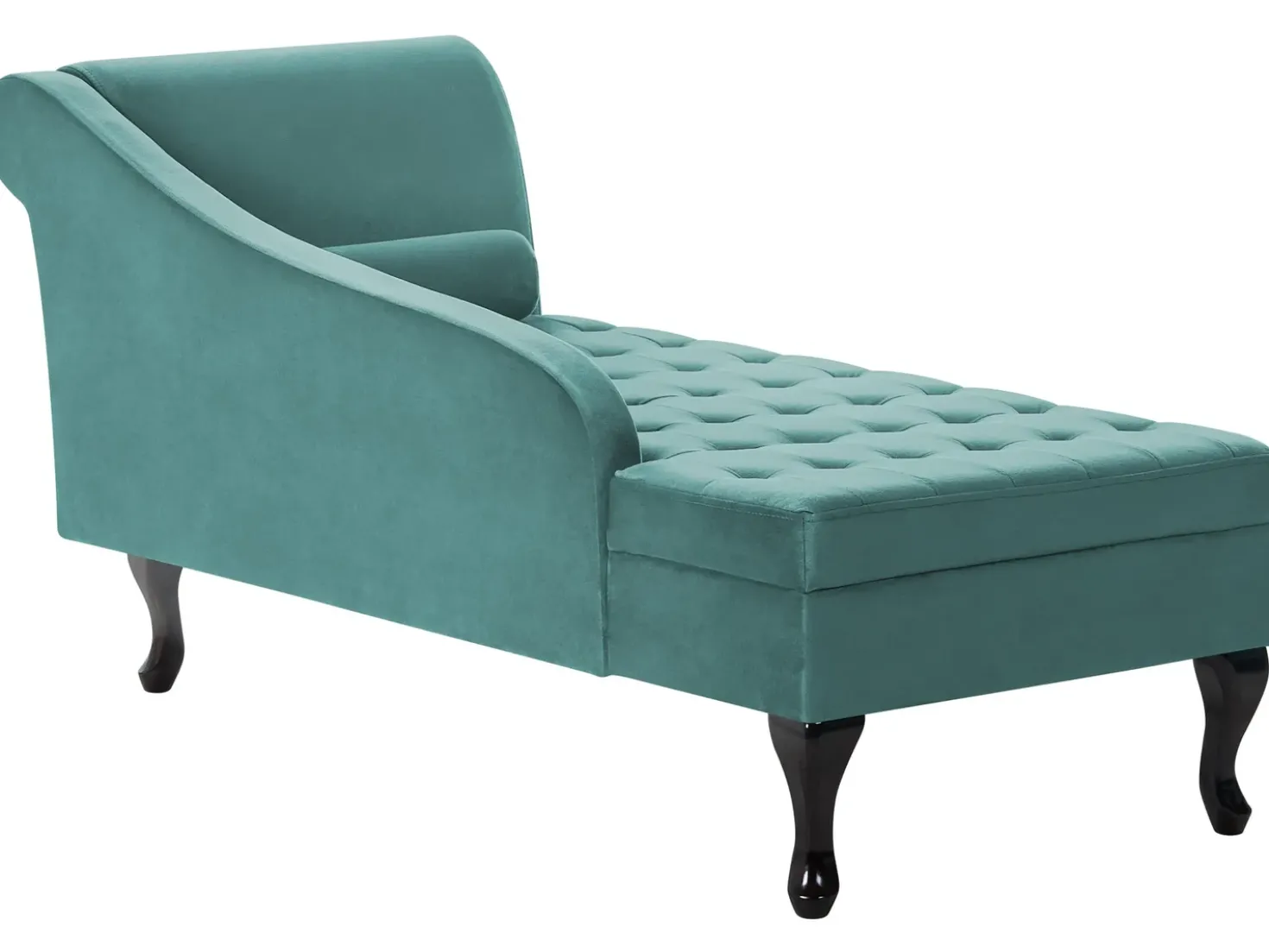 Chaise longue versione destra PESSAC Velluto Foglia di tè con contenitore