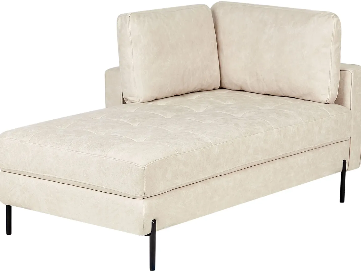 Chaise longue versione destra REBAIS Pelle sintetica Beige chiaro