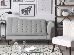 Chaise longue versione destra PESSAC Velluto Grigio chiaro con contenitore