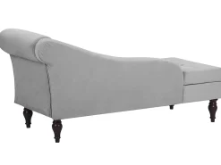 Chaise longue versione destra PESSAC Velluto Grigio chiaro con contenitore