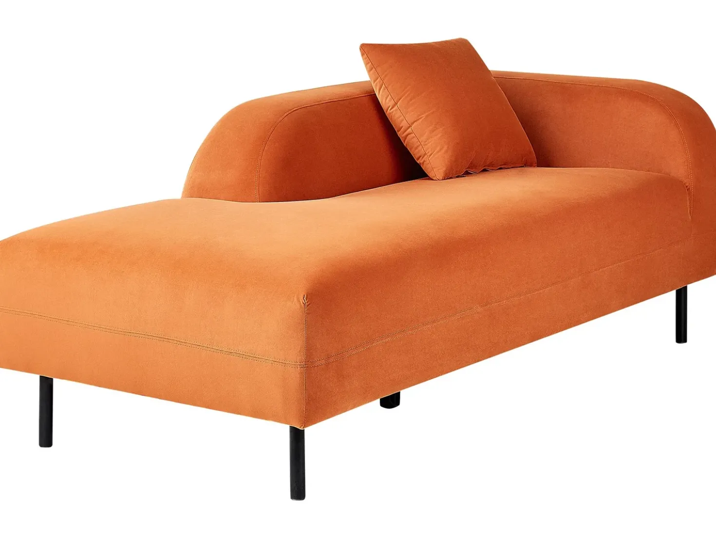 Chaise longue versione destra LE CRAU Velluto Arancione