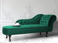 Chaise longue versione destra NIMES Velluto Verde