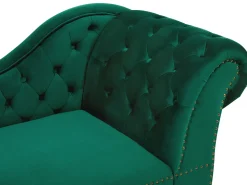 Chaise longue versione destra NIMES Velluto Verde