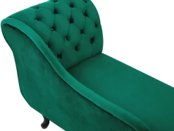 Chaise longue versione destra NIMES Velluto Verde