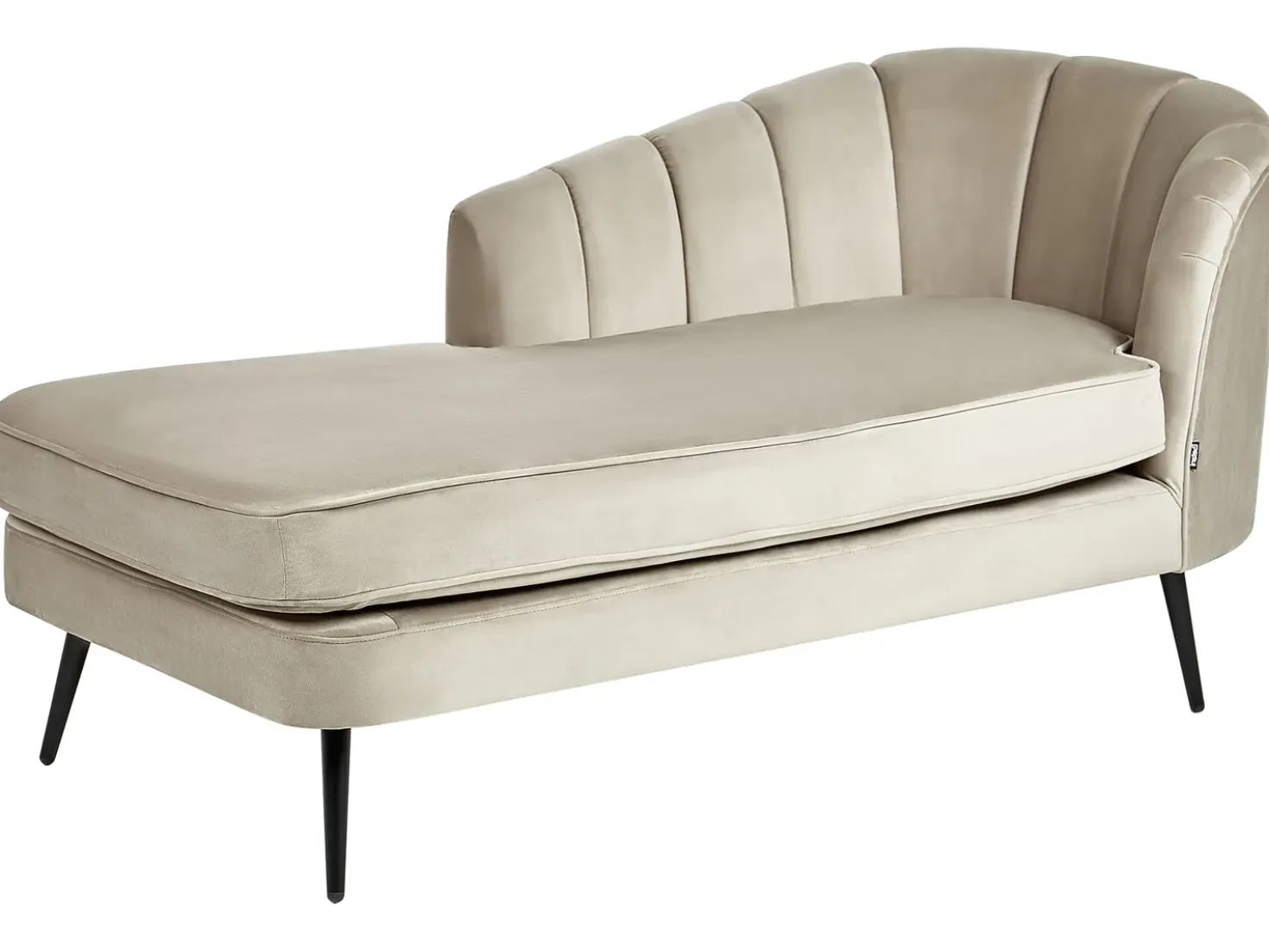 Chaise longue versione destra ALLIER Velluto Beige