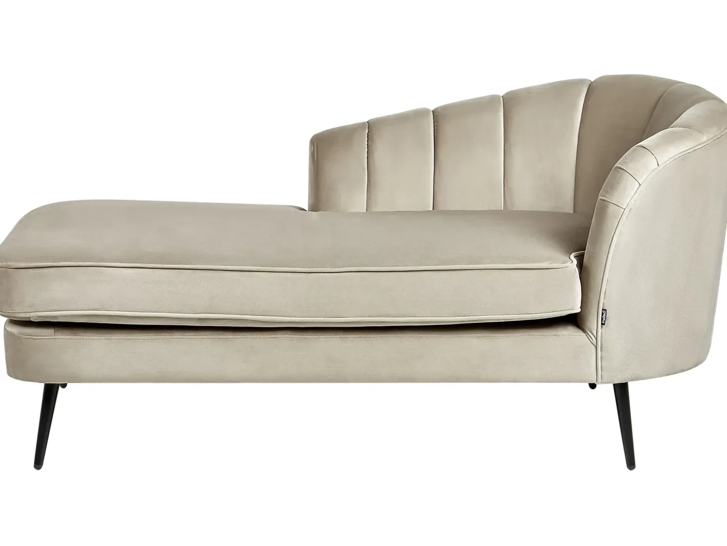 Chaise longue versione destra ALLIER Velluto Beige
