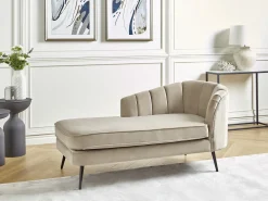 Chaise longue versione destra ALLIER Velluto Beige