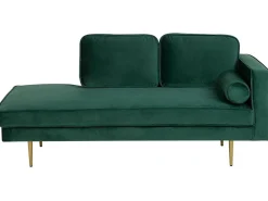 Chaise longue versione destra MIRAMAS Velluto Verde smeraldo