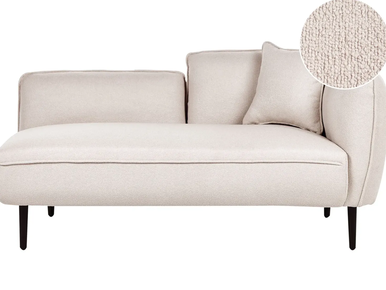 Chaise longue versione destra CHEVANNES Bouclé Beige chiaro