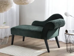 Chaise longue versione destra BIARRITZ Velluto Verde scuro