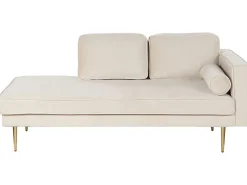Chaise longue versione destra MIRAMAS Velluto Beige