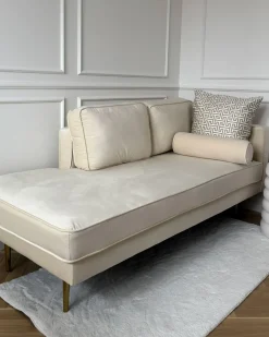 Chaise longue versione destra MIRAMAS Velluto Beige