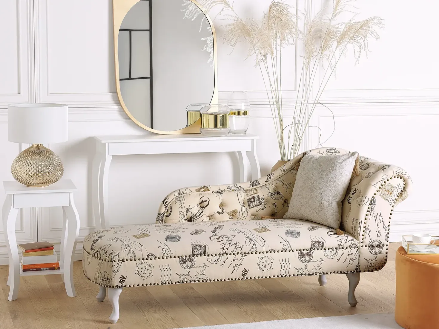 Chaise longue versione destra NIMES Tessuto Beige