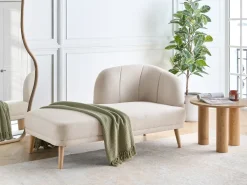Chaise longue versione destra TANLAY Tessuto Beige chiaro