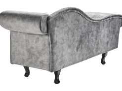 Chaise longue versione destra LATTES II Velluto Grigio con cuscino