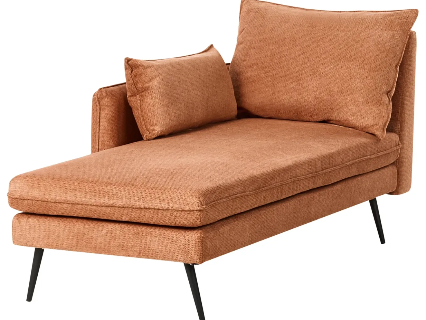 Chaise longue versione destra YERRES Tessuto Arancione