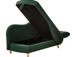 Chaise longue versione destra MERI Lino sintetico Verde con contenitore