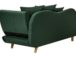 Chaise longue versione destra MERI Lino sintetico Verde con contenitore
