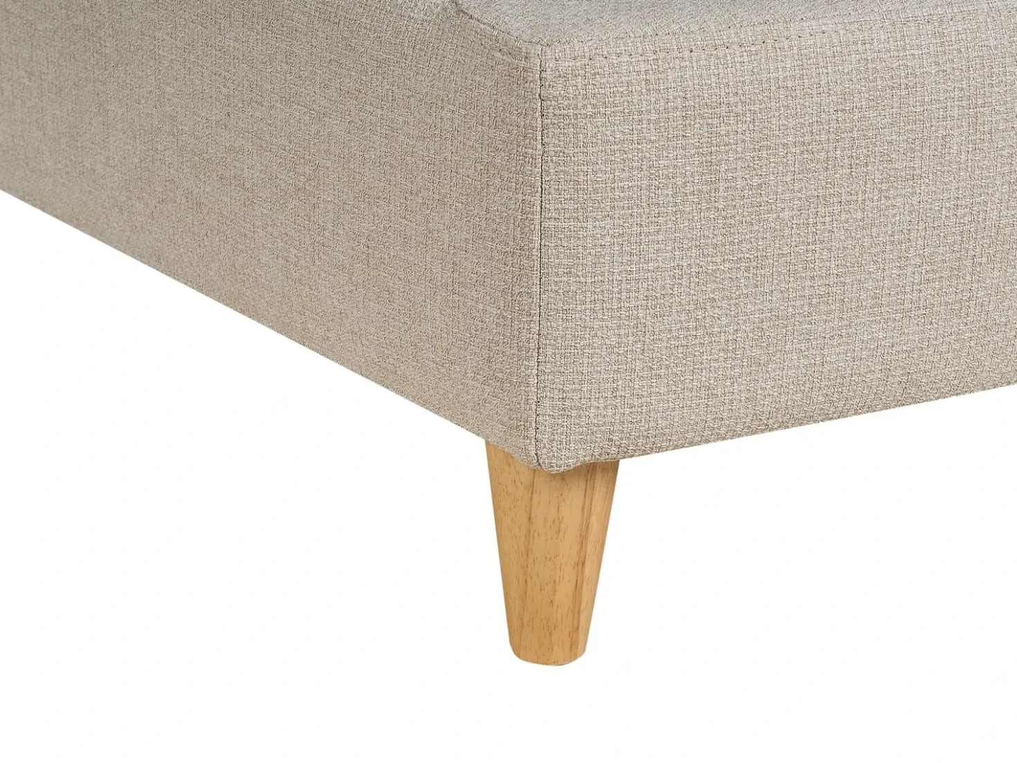 Chaise longue versione destra MERI Lino sintetico Beige con contenitore
