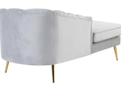 Chaise longue versione destra ALLIER Velluto Grigio chiaro