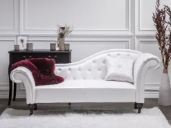 Chaise longue versione destra LATTES Pelle sintetica Bianco