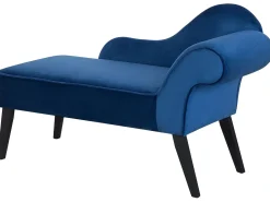 Chaise longue versione destra BIARRITZ Velluto Blu marino