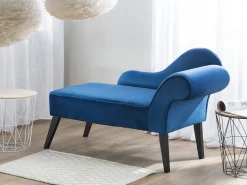 Chaise longue versione destra BIARRITZ Velluto Blu marino
