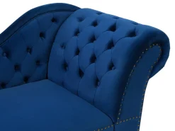 Chaise longue versione destra NIMES Velluto Blu marino