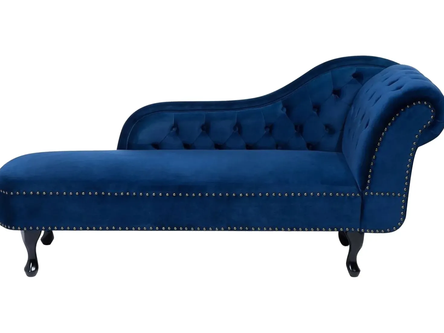 Chaise longue versione destra NIMES Velluto Blu marino
