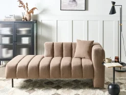 Chaise longue versione destra LANNILS Tessuto Marrone chiaro