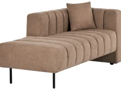 Chaise longue versione destra LANNILS Tessuto Marrone chiaro