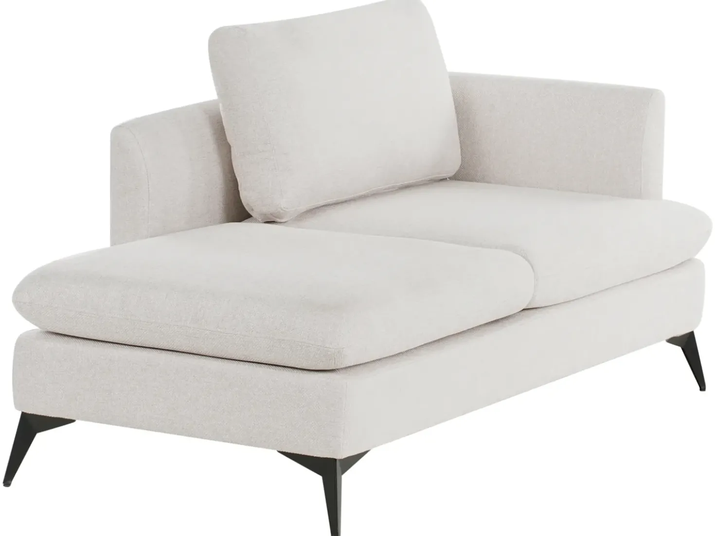 Chaise longue versione destra SIEVOZ Tessuto Beige chiaro