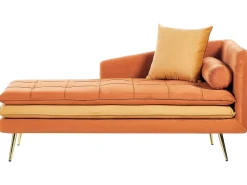 Chaise longue versione destra GONESSE Velluto Arancione